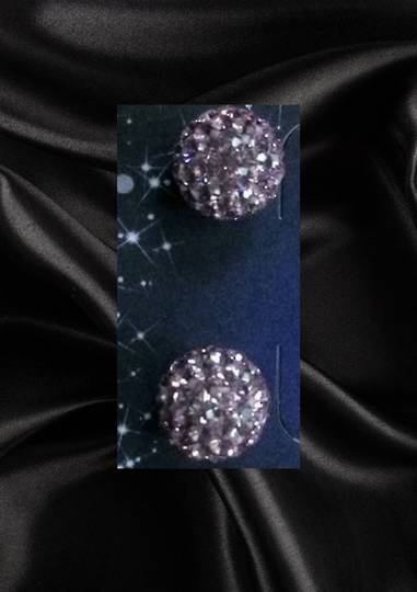 Crystal Evolution Large Pink Ball Studs image 0